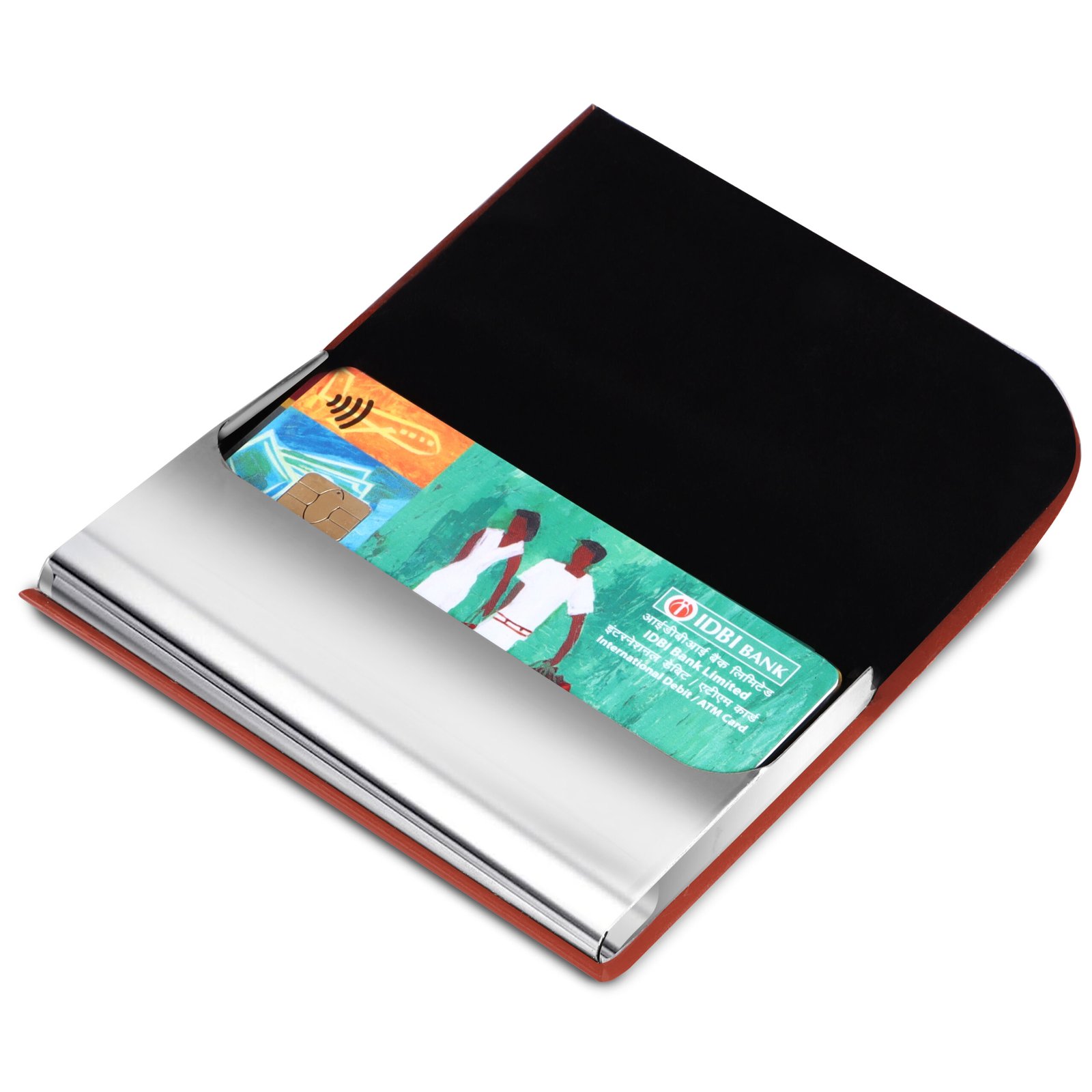 Tan Small Pocket Sized Metal ID, Credit-Debit Card Holder WL607