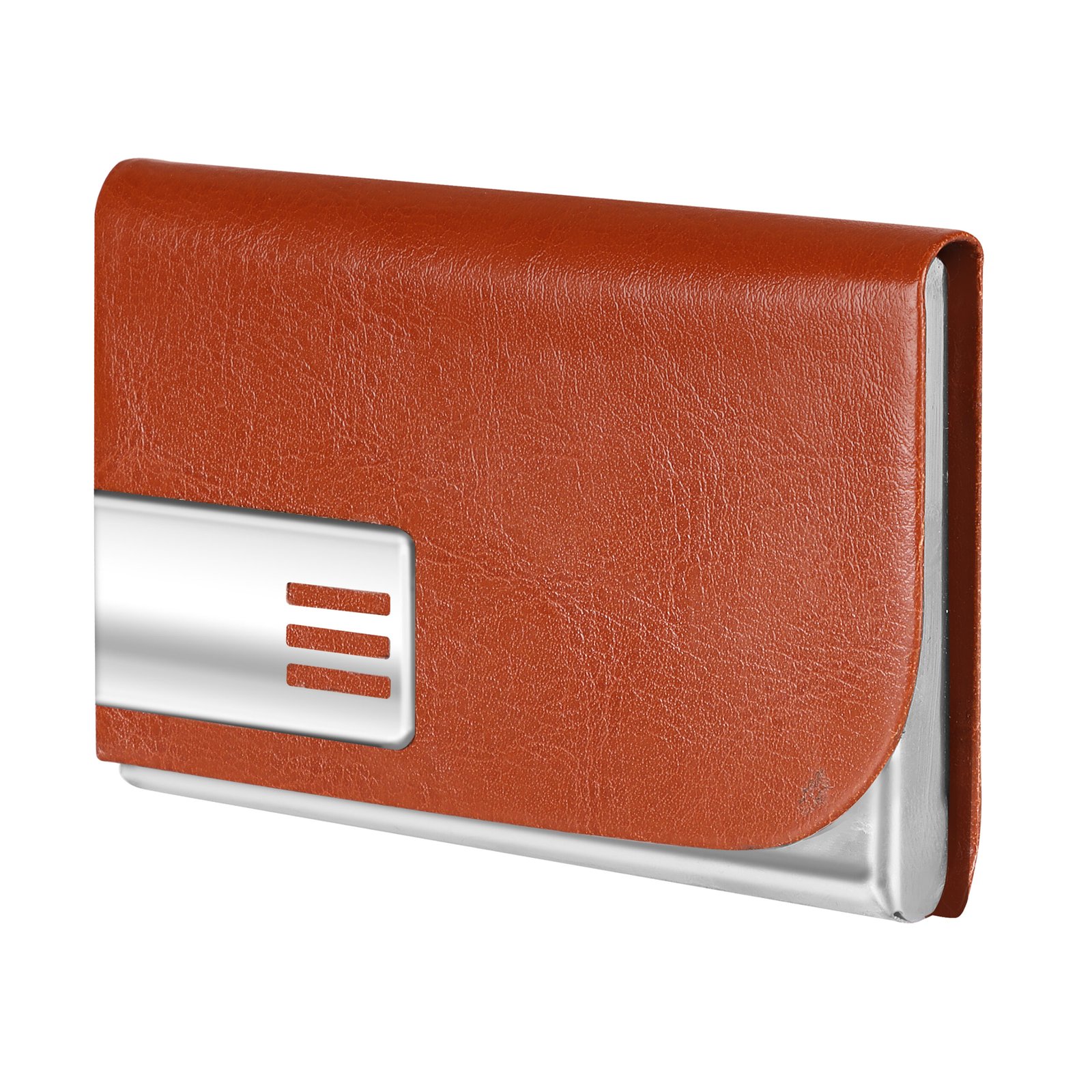 Tan Small Pocket Sized Metal ID, Credit-Debit Card Holder WL607