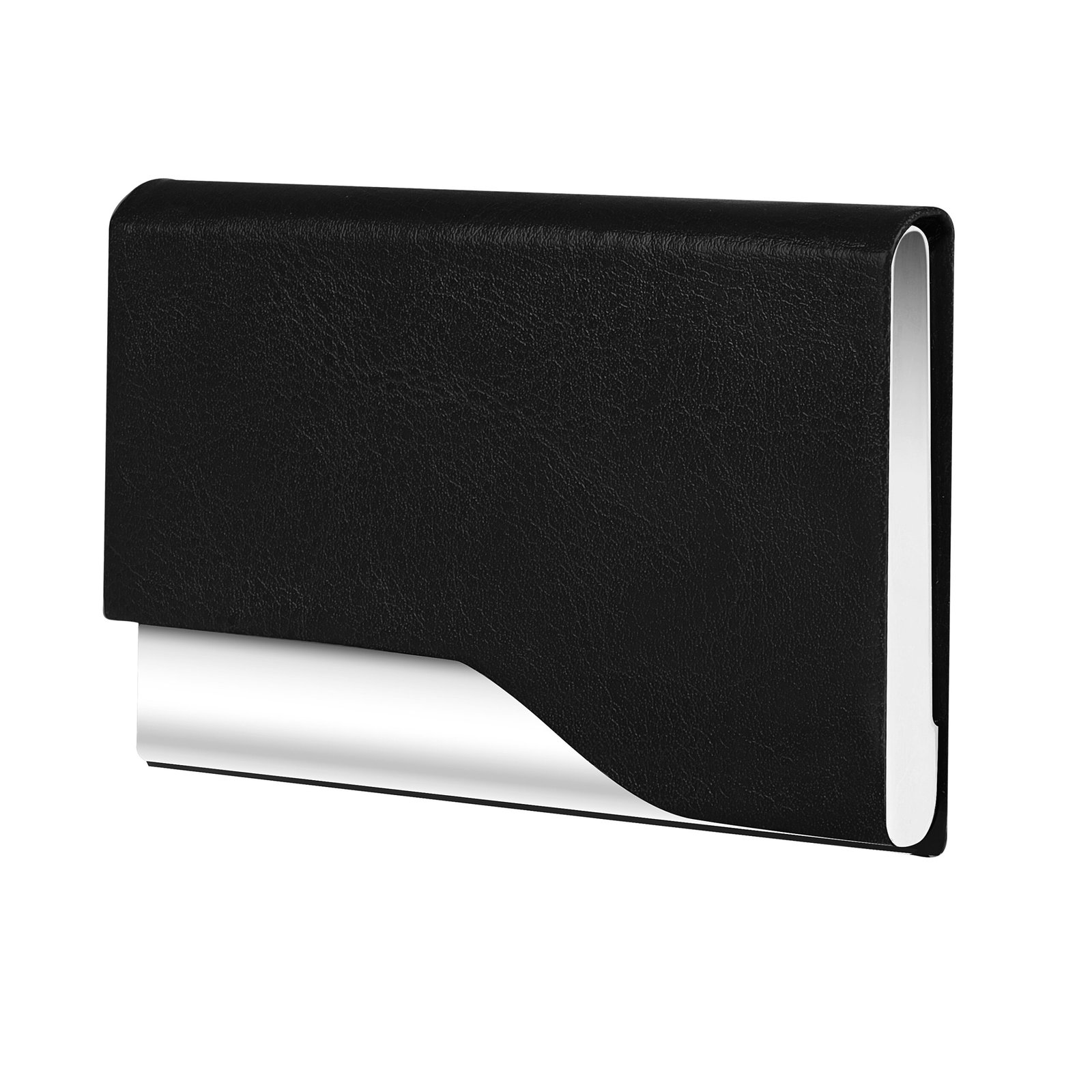 Black Small Pocket Sized Metal ID, Credit-Debit Card Holder WL608