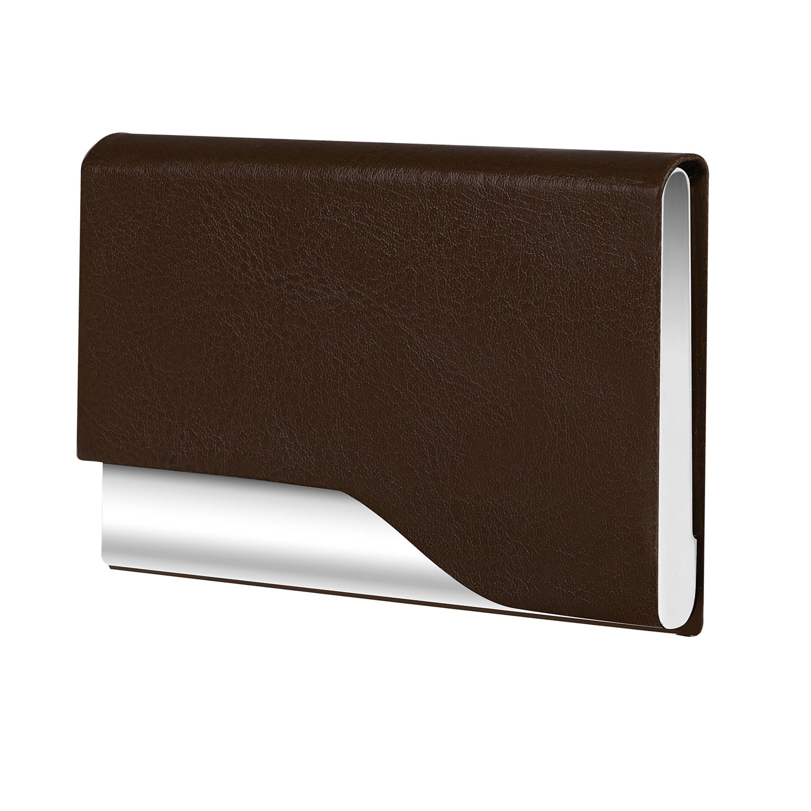 Brown Small Pocket Sized Metal ID, Credit-Debit Card Holder WL609