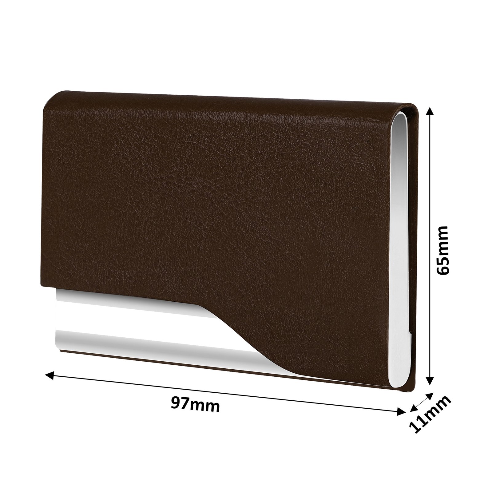 Brown Small Pocket Sized Metal ID, Credit-Debit Card Holder WL609