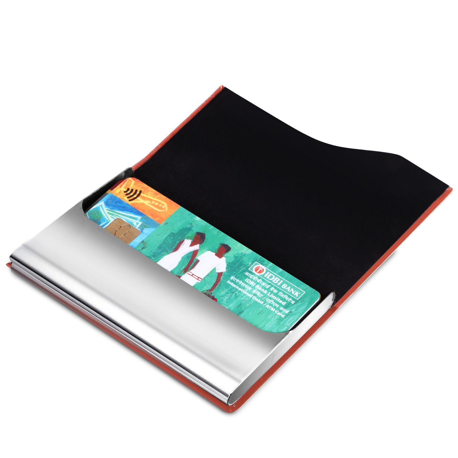 Tan Small Pocket Sized Metal ID, Credit-Debit Card Holder WL610