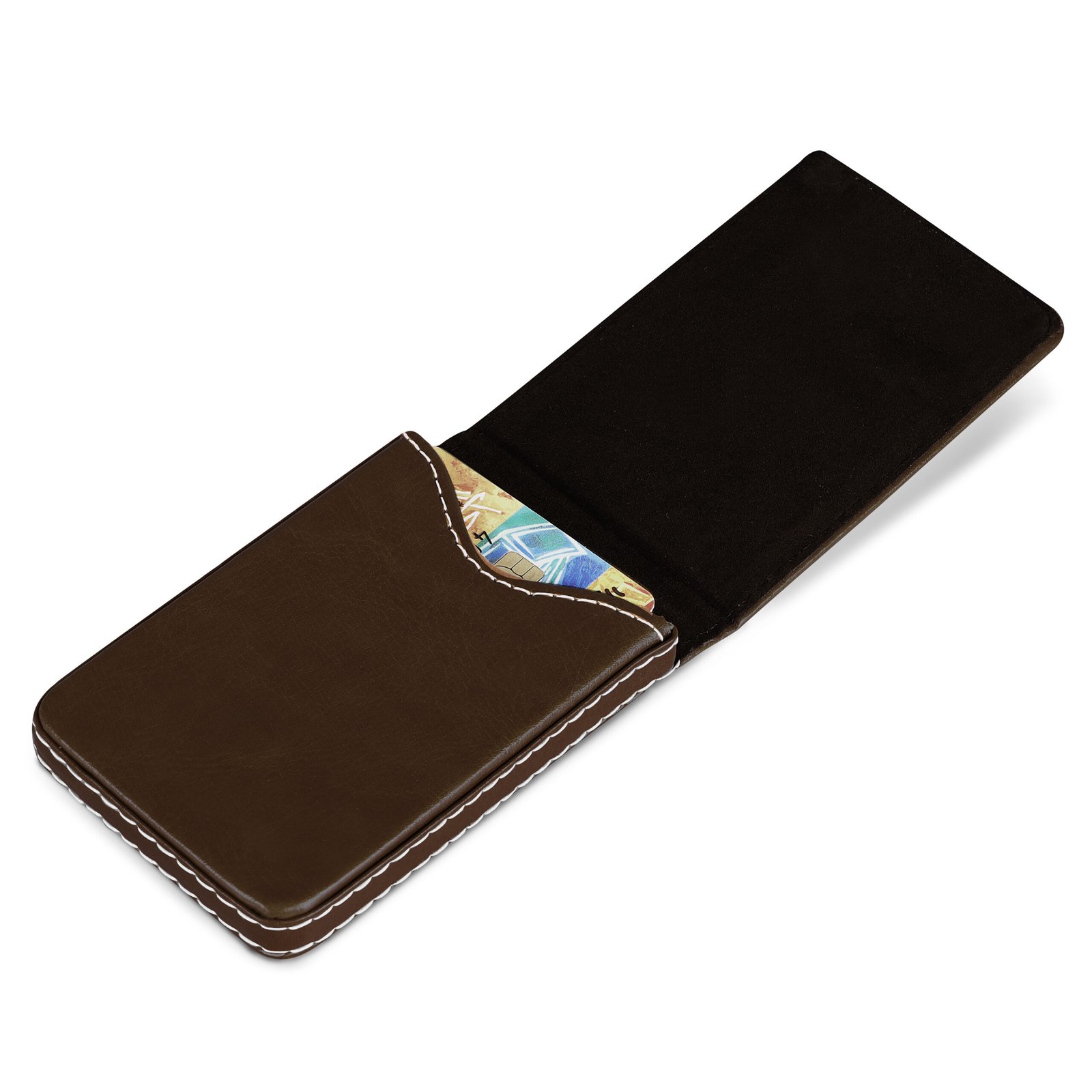 Brown Small Pocket Sized ID, Credit-Debit Card Holder WL615
