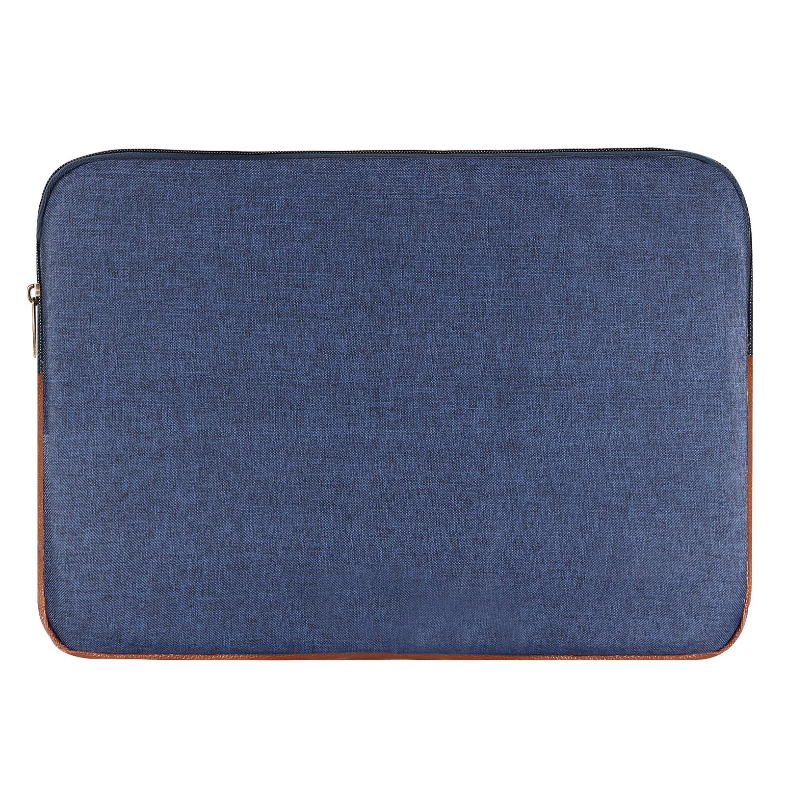Laptop Sleeve for 15.6" - Blue & Tan, Zipper, Water Repellent LS01