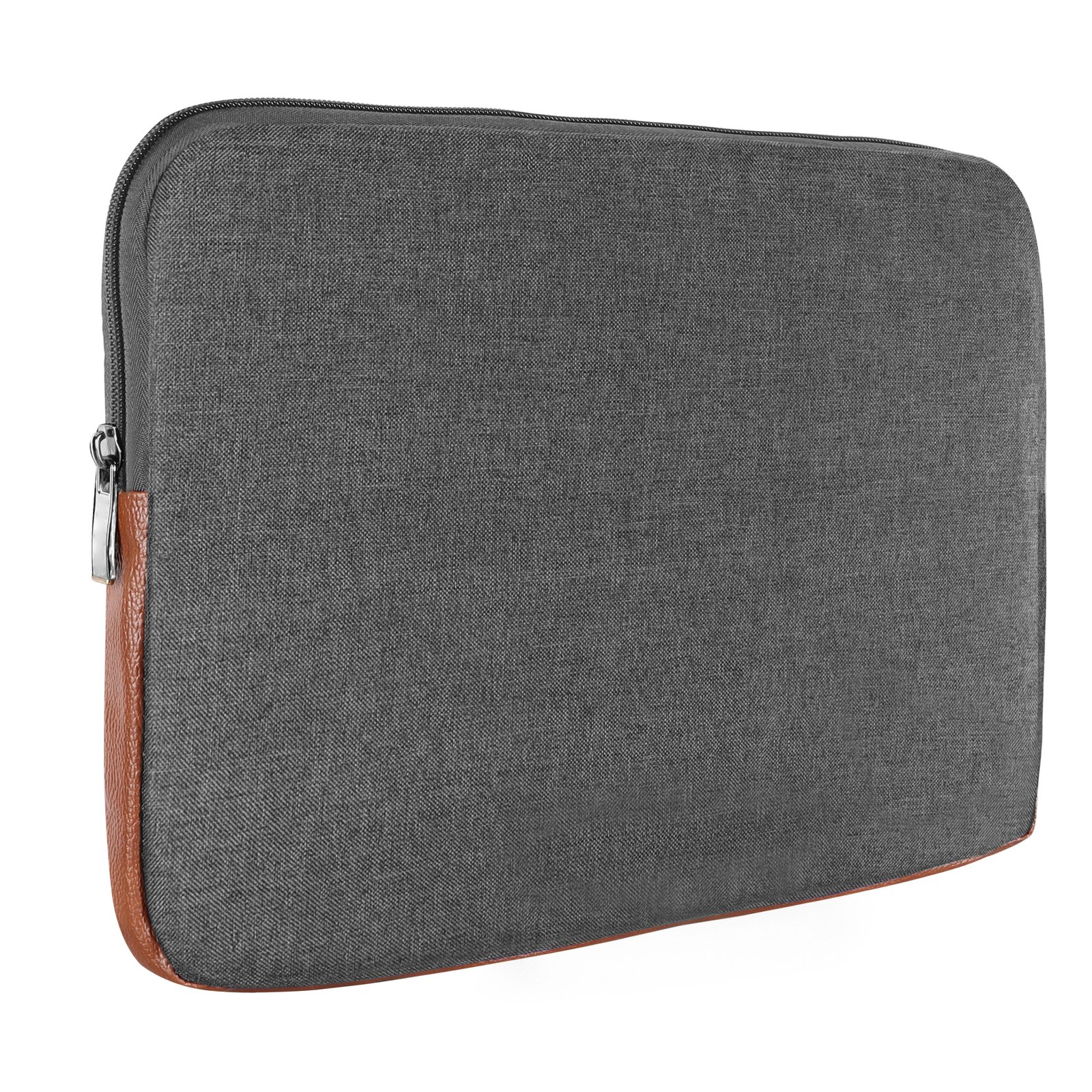 Laptop Sleeve for 15.6" - Grey & Tan, Zipper, Water Repellent LS02