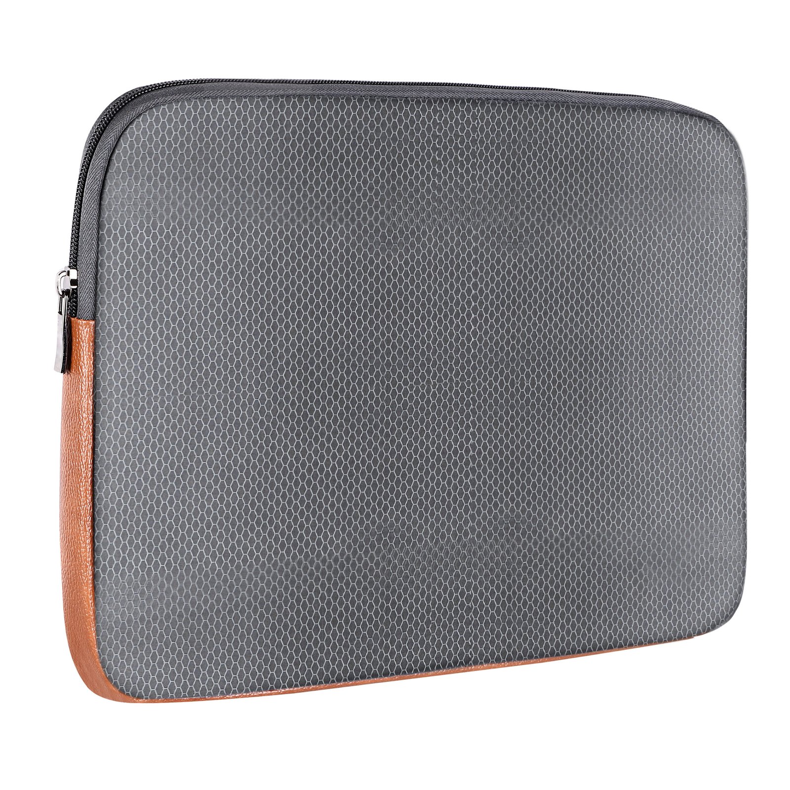 Laptop Sleeve for 15.6" - Grey & Tan (LS04), Zipper, Water Repellent LS04